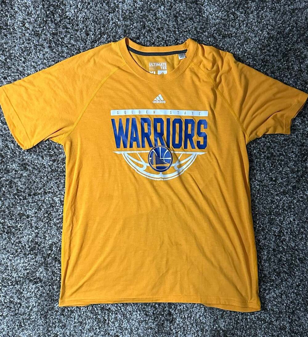 Adidas Golden State Warriors Ultimate Tee Size XL Yellow Basketball Shirt